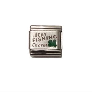 Italian Charmlink for Italian‎ Charm Bracelet Lucky Fishing Charm with 🍀9mm